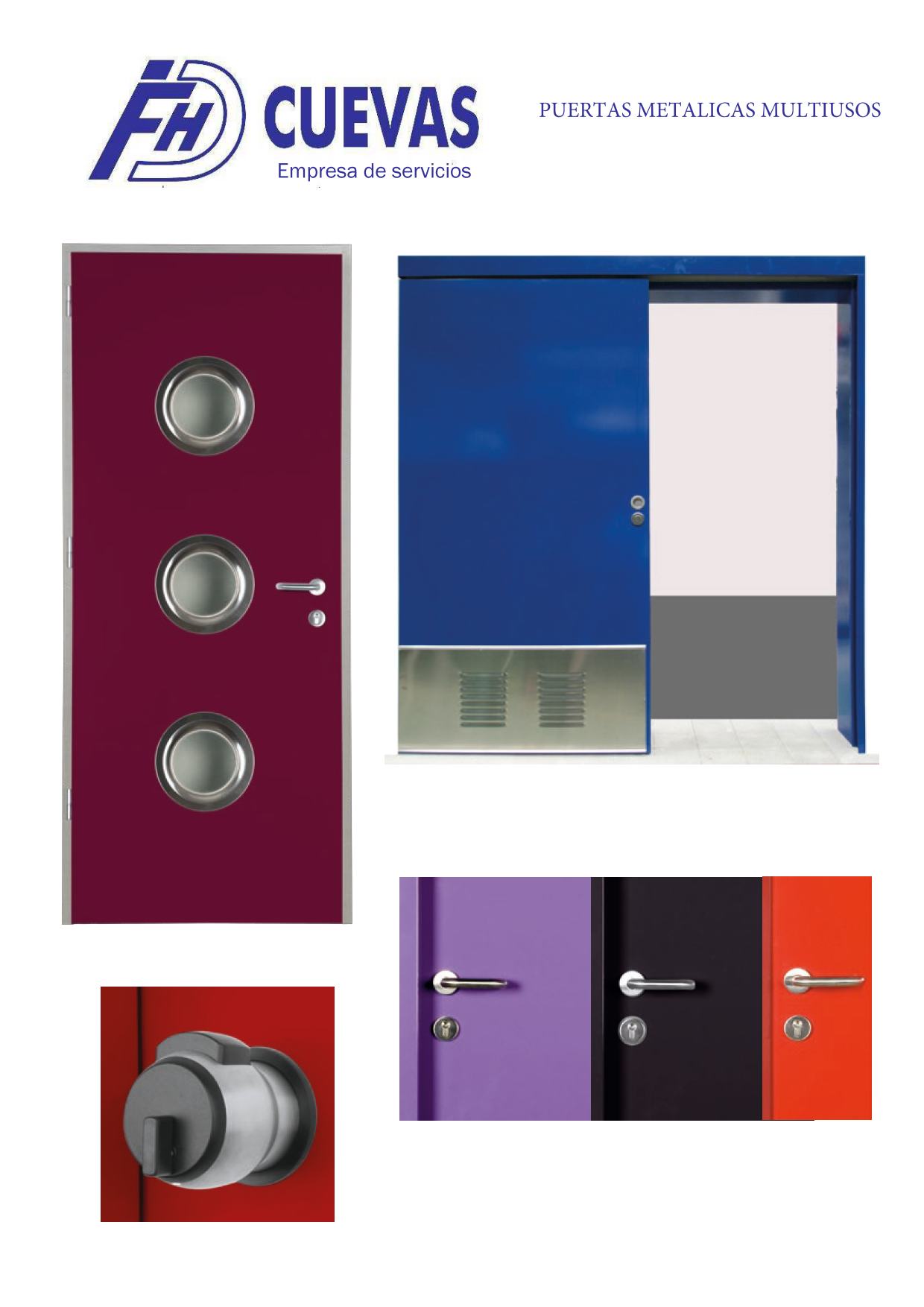 Puertas cortafuegos y metalicas. Puertas multiusos.